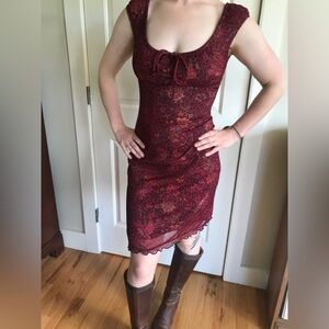 La Belle Red Lace Dress